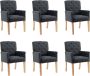 Medina Eetkamerstoelen met armleuningen 6 st stof grijs - Thumbnail 1