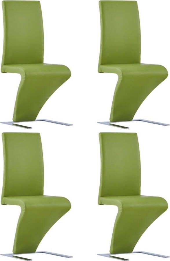 medina Eetkamerstoelen met zigzag-vorm 4 st kunstleer groen