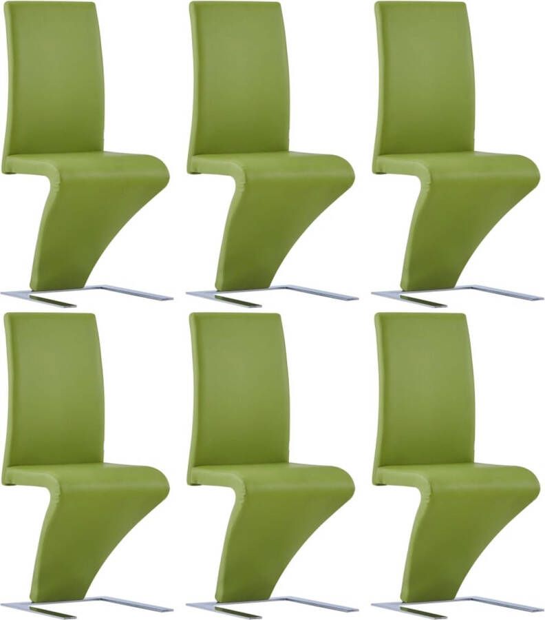 medina Eetkamerstoelen met zigzag-vorm 6 st kunstleer groen