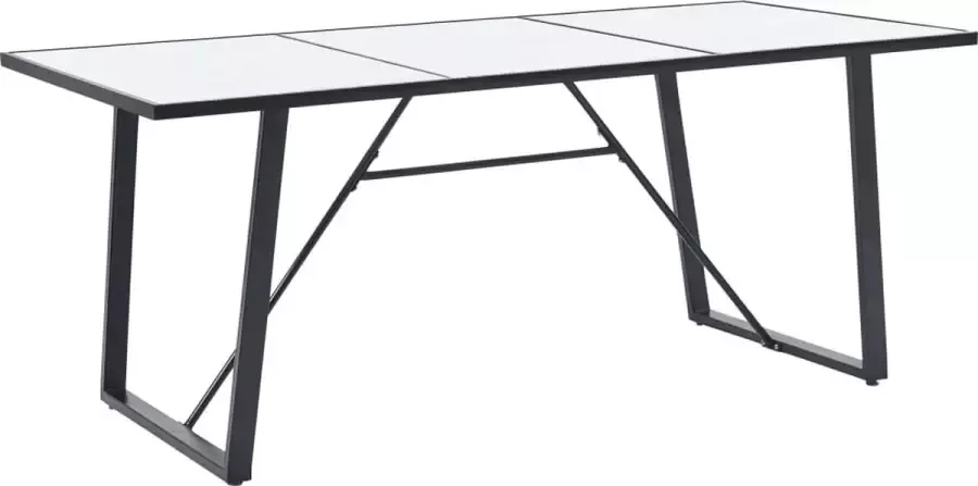 Medina Eettafel 200x100x75 cm gehard glas wit