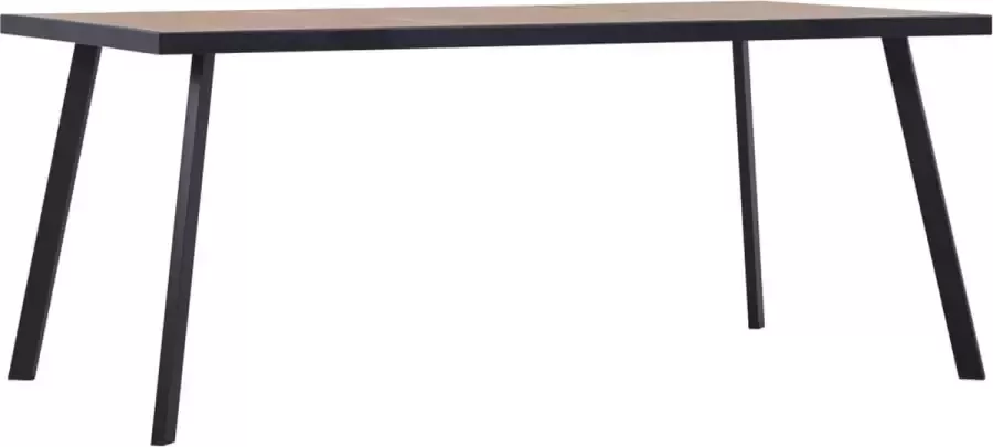 Medina Eettafel 200x100x75 cm MDF lichthoutkleurig en zwart