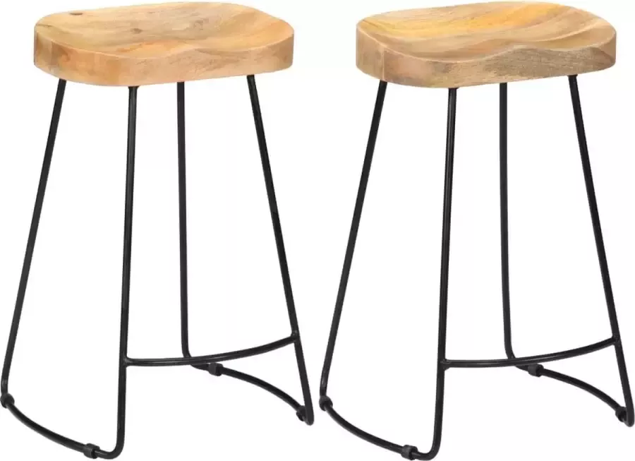 Medina Gavin barkrukken 2 st massief mangohout