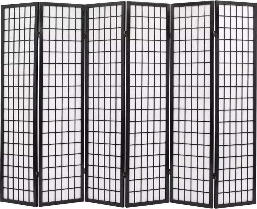 Medina Kamerscherm inklapbaar Japanse stijl 240x170 cm zwart