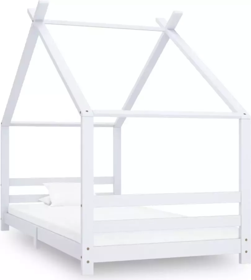 Medina Kinderbedframe massief grenenhout wit 90x200 cm