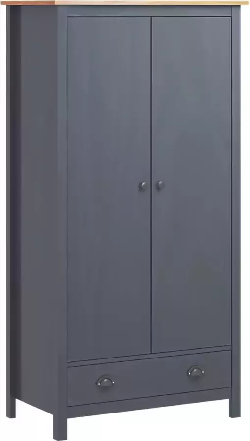 Medina Kledingkast 2 deuren Hill Range 89x50x170 cm grenenhout grijs