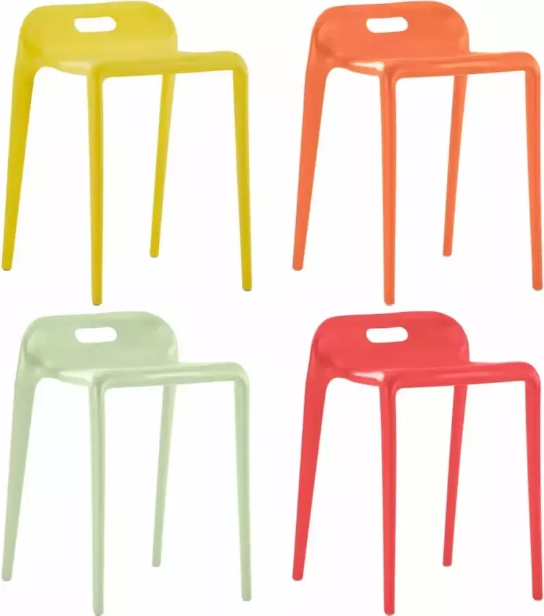 Medina Krukken stapelbaar 4 st kunststof meerkleurig