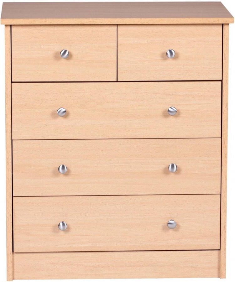 medina Ladekast Dressoir 5 lades Lichtbruin Modern Dressoir