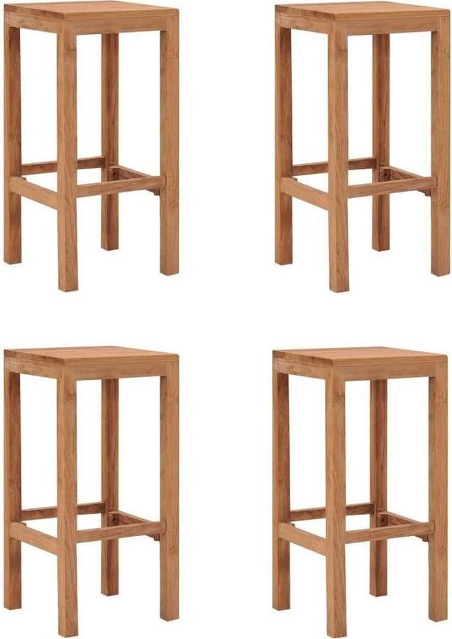 Medina Barkrukken 4 st massief teakhout