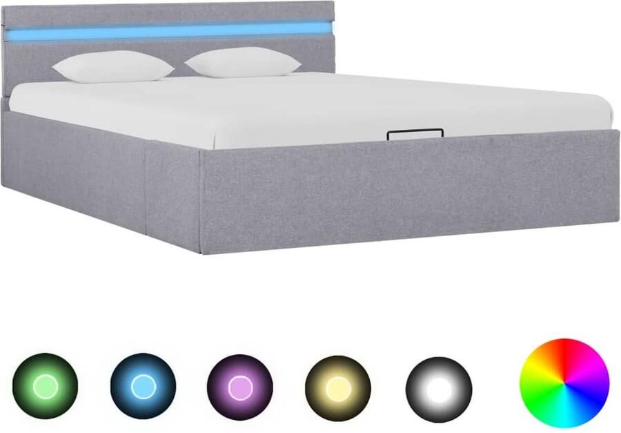 VidaXL -Bedframe-met-opbergruimte-en-LED-stof-lichtgrijs-120x200-cm