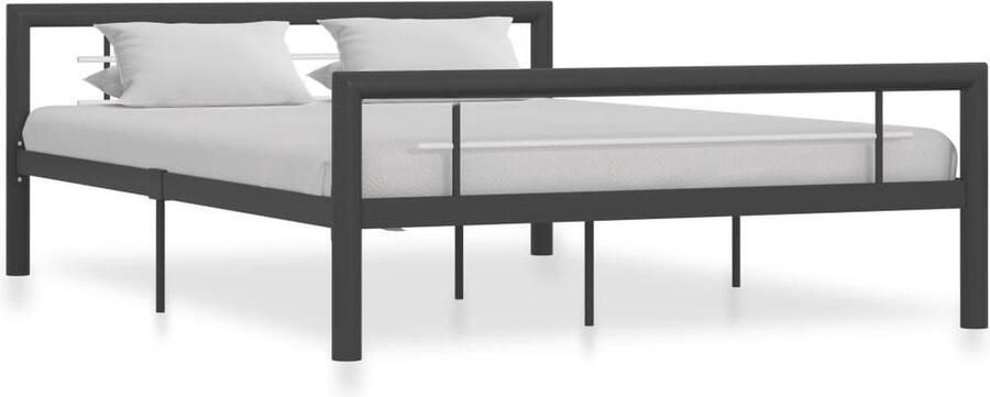 Medina Bedframe metaal grijs en wit 120x200 cm