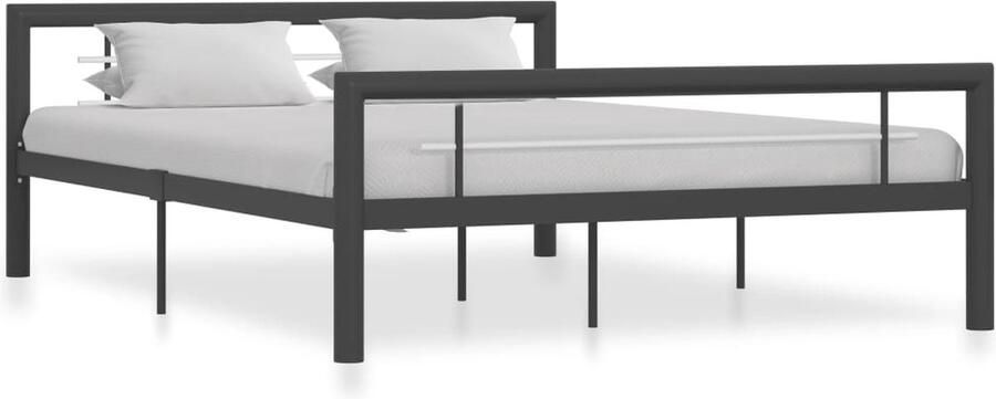Medina Bedframe metaal grijs en wit 140x200 cm