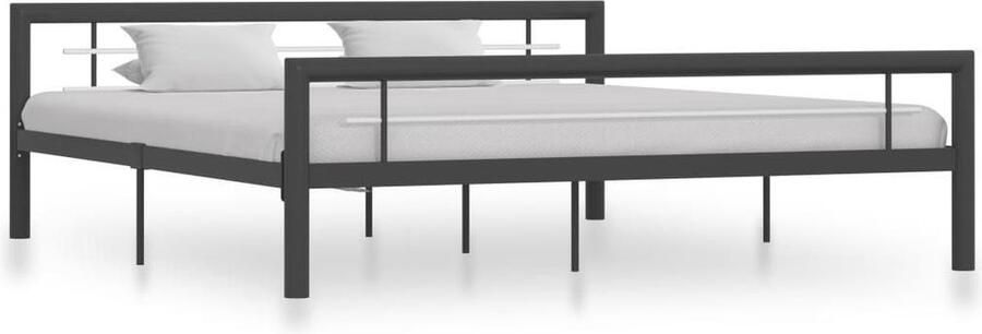 Medina Bedframe metaal grijs en wit 180x200 cm