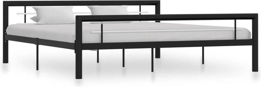 Medina Bedframe metaal zwart en wit 180x200 cm