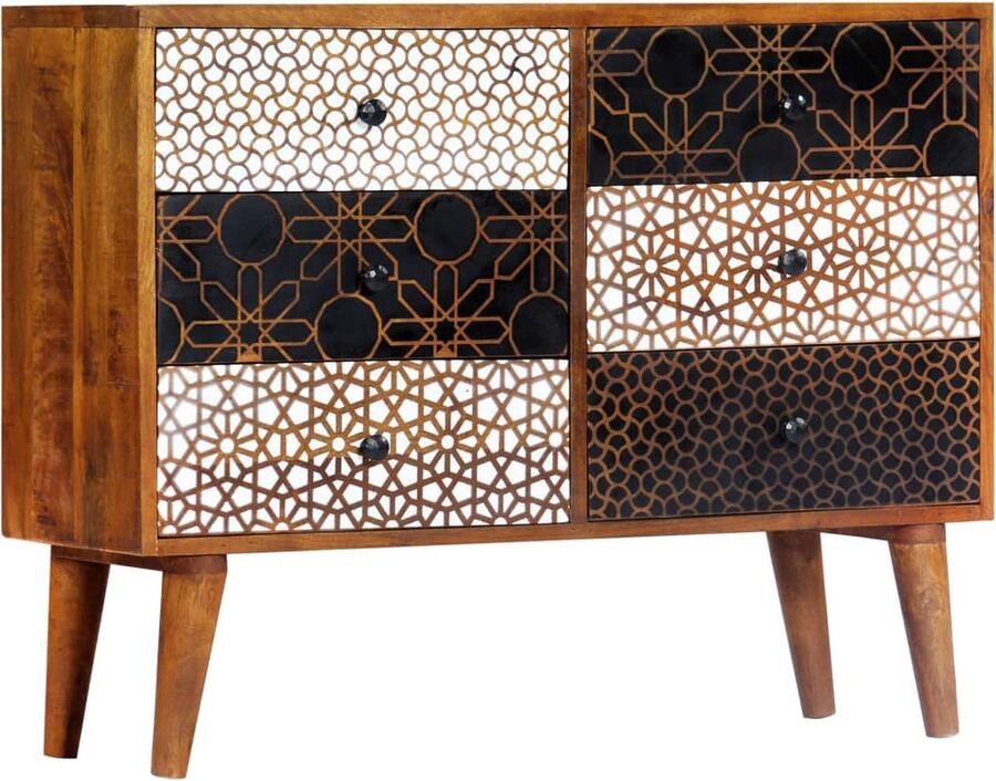 Medina Dressoir met geprint patroon 90x30x70 cm massief mangohout