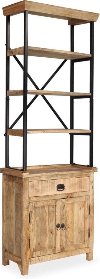 Medina Dressoir met schappen 65x30x180 cm massief mangohout