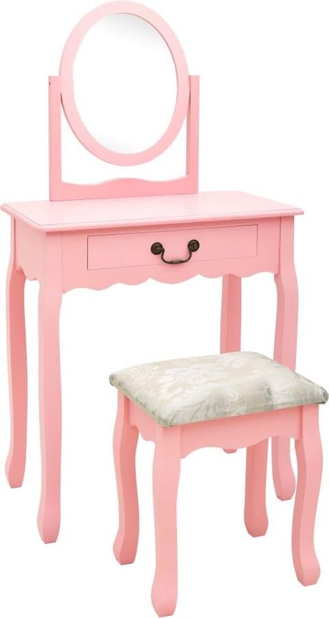 Medina Kaptafel met kruk 65x36x128 cm paulowniahout MDF roze