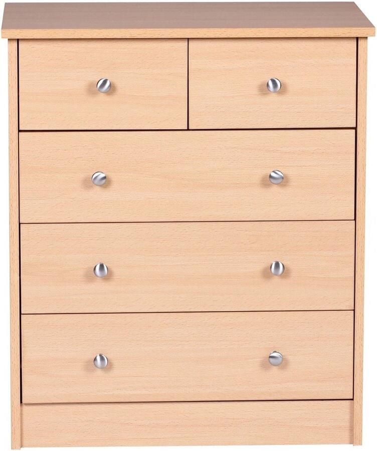 Medina Ladekast Dressoir 5 lades Lichtbruin Modern Dressoir