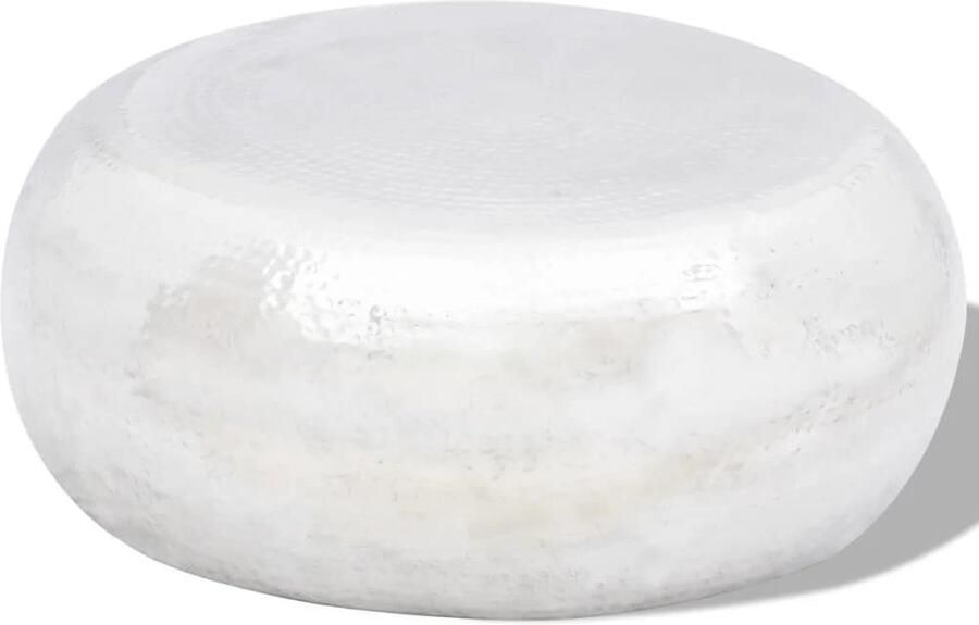 Medina Salontafel gehamerd aluminium zilverkleurig