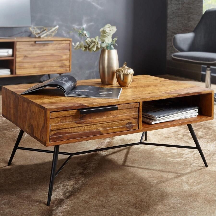 Medina Salontafel Moderne Houten Woonkamertafel 87 x 41 x 55 cm