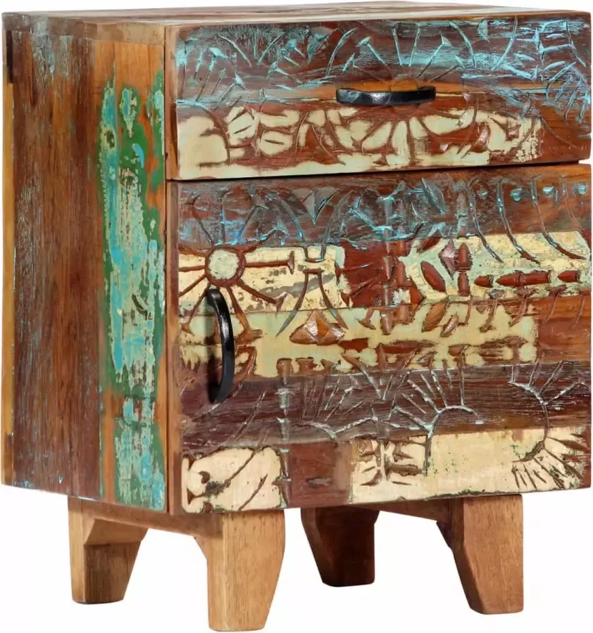 Medina Nachtkastje handgesneden 40x30x50 cm massief gerecycled hout