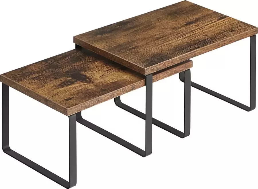 Medina Nancy's Carao Kruidenrek Keuken Organizer Set van 2 Industrieel Vintage Bruin en Zwart