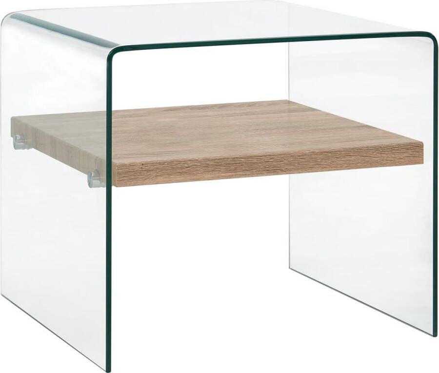 medina Salontafel 50x50x45 cm gehard glas transparant