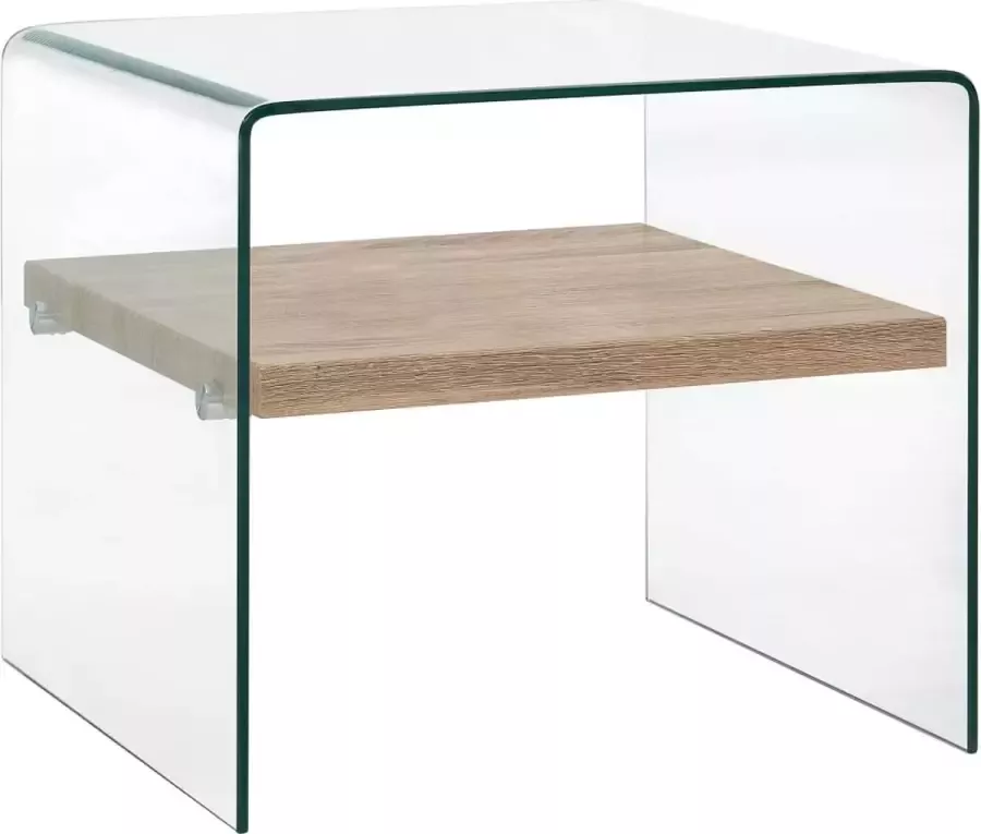 Medina Salontafel 50x50x45 cm gehard glas transparant