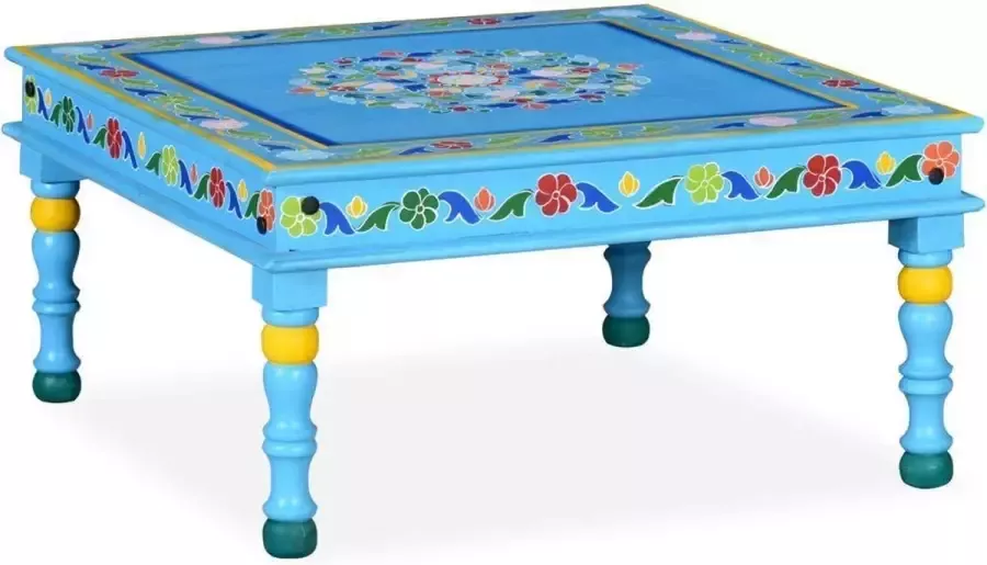 medina Salontafel handgeschilderd massief mangohout turquoise