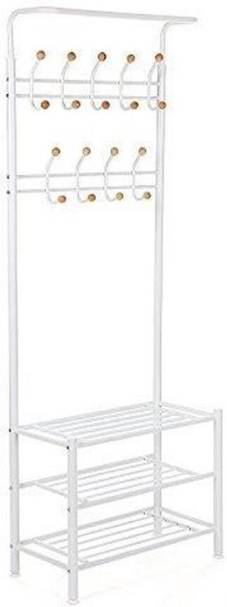 Medina Songmic Multifunctionele Hal Garderobe Kast Met Kapstok en Schoenenrek Garderobe Rek Met Schoenenrek - Foto 3