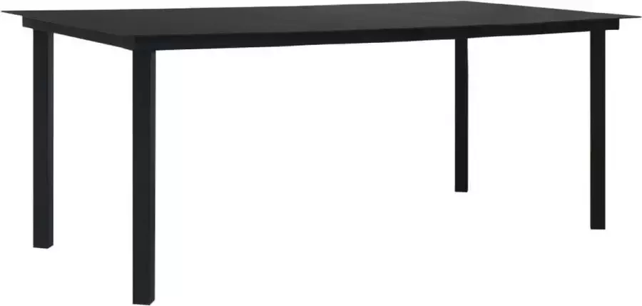Medina Tuintafel 190x90x74 cm staal en glas zwart