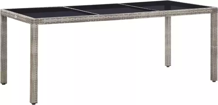 Medina Tuintafel 190x90x75 cm poly rattan grijs