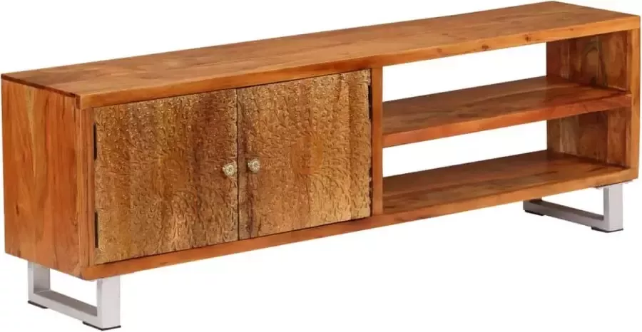 Medina Tv-meubel met bewerkte deuren 140x30x40 cm massief hout