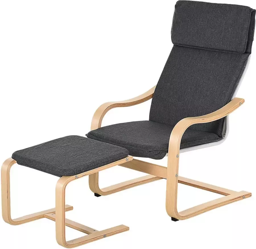medina Vaqueros Relax Chair Fauteuil Grijs Naturel Linnen Eucalyptus Spons 26 37 cm x 30 7 cm x 38 58 cm
