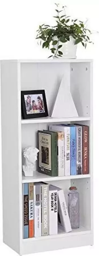 Medina Vasagle Boekenkast Wit Kast Met 3 planken Verstelbare Planken