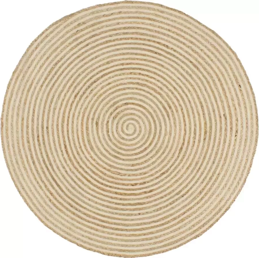 Medina Vloerkleed handgemaakt met spiraal ontwerp 150 cm jute wit