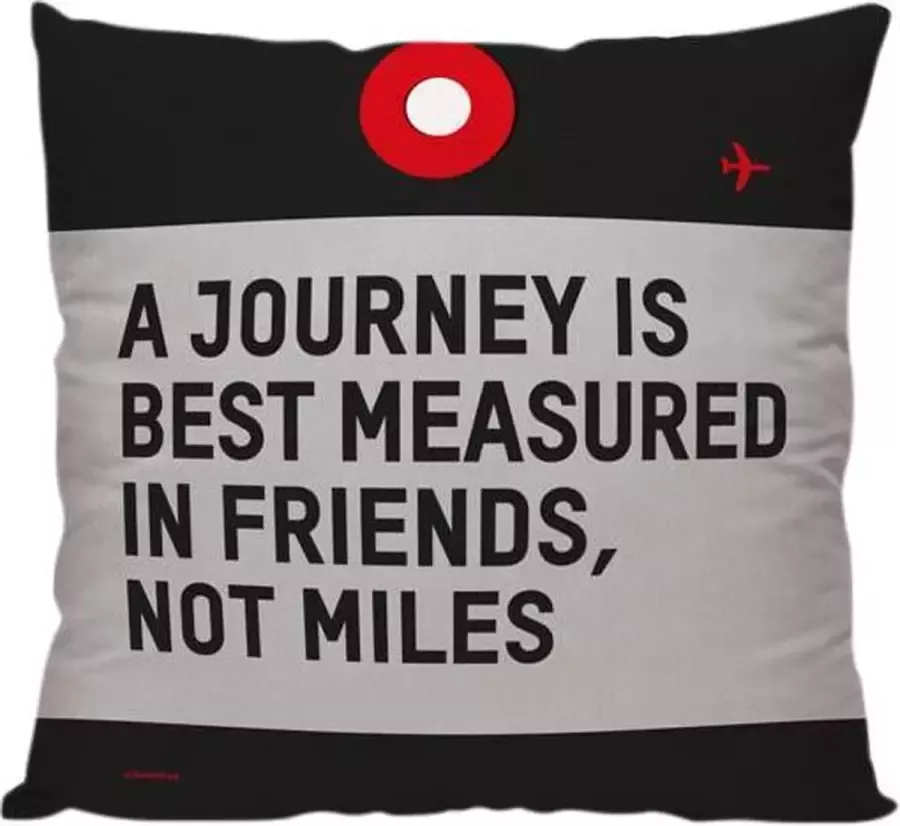 Meenemen Op Reis A Journey Is Best Measured in Friends Not Miles' Sierkussen 40 x 40 cm Reis Quote Reizen Vakantie Reisliefhebbers Reizigers Voor op de bank bed