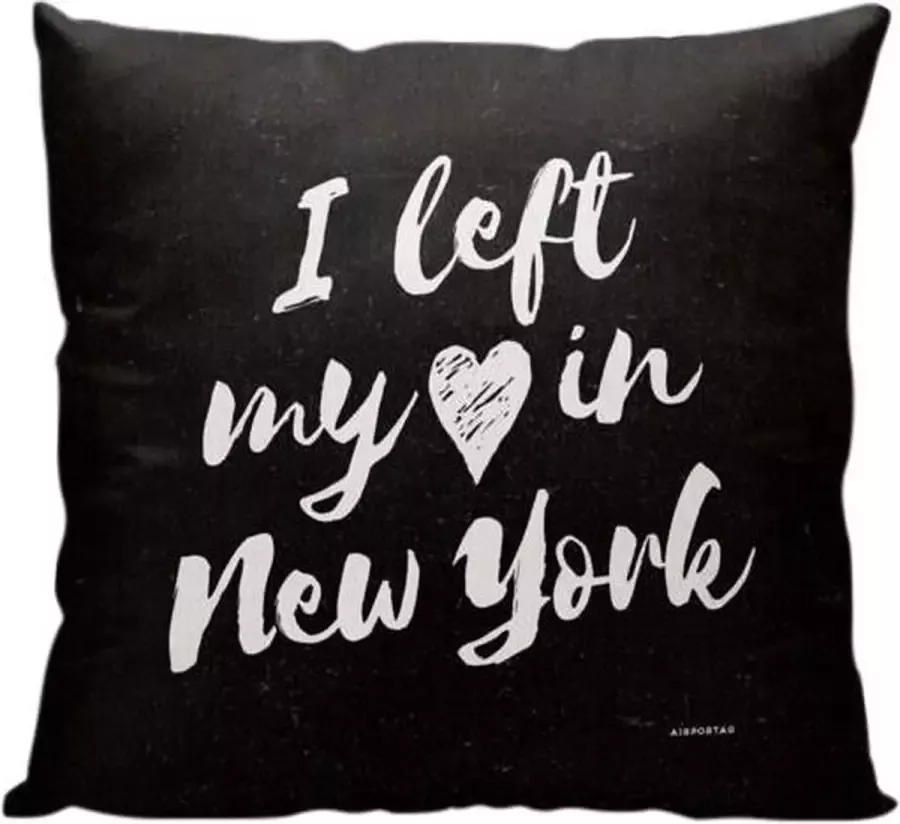 Meenemen Op Reis I Left My Heart In NY Sierkussen 40 x 40 cm Reis Quote New York City Reizen Vakantie Reisliefhebbers Reizigers Voor op de bank bed