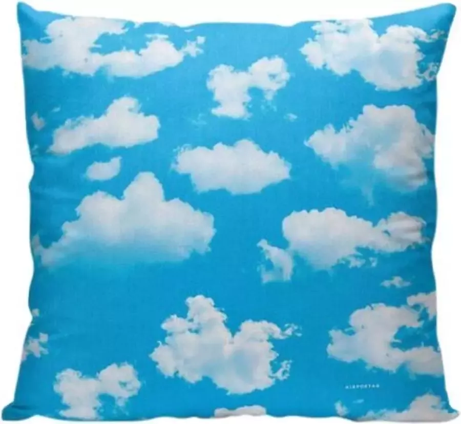 Meenemen Op Reis Wolken Wokjes Lucht -- Sierkussen 40 x 40 cm Travel Reizen Sky Blauw Wit Reizen Vakantie Reisliefhebbers Reizigers Voor op de bank bed
