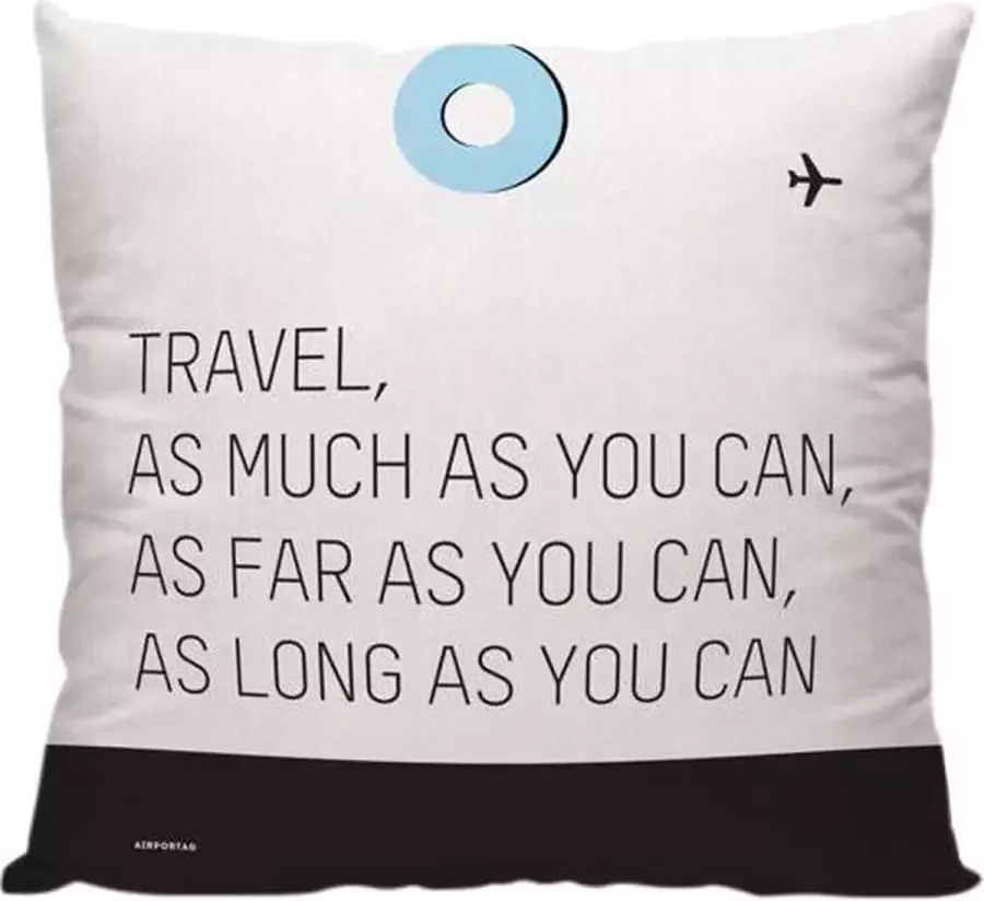 Meenemen Op Reis Travel As Much As You Can' Sierkussen 40 x 40 cm Reis Quote Reizen Vakantie Reisliefhebbers Reizigers Voor op de bank bed