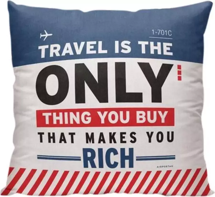 Meenemen Op Reis Travel Is The Only Thing You Buy' Sierkussen 40 x 40 cm Reis Quote Reizen Vakantie Reisliefhebbers Reizigers Voor op de bank bed