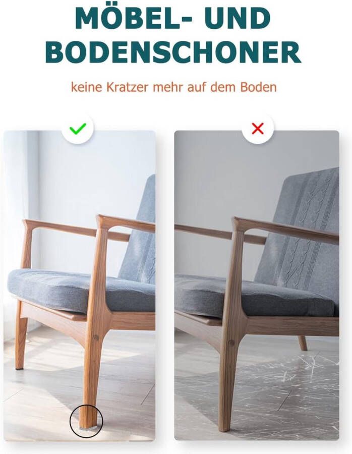 Meerkloos ‎Viltdoppen voor stoelen diameter 28 mm 24 stuks viltglijders meubelglijders dikte 4 mm stoelpootbeschermers voor houten vloeren en houten meubels