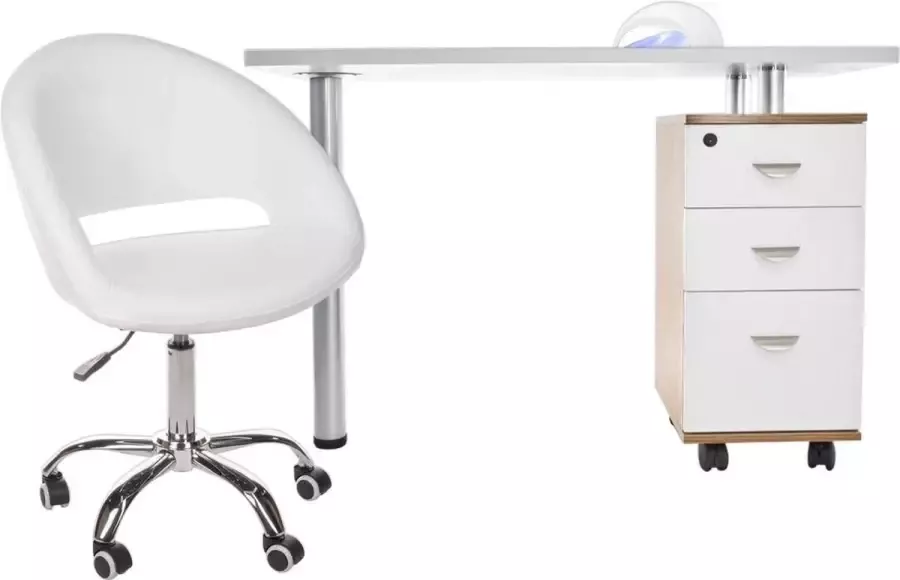 MEGA BEAUTY SHOP Manicuretafel + Werkstoel incl. Sun5 UV LED lamp (01)