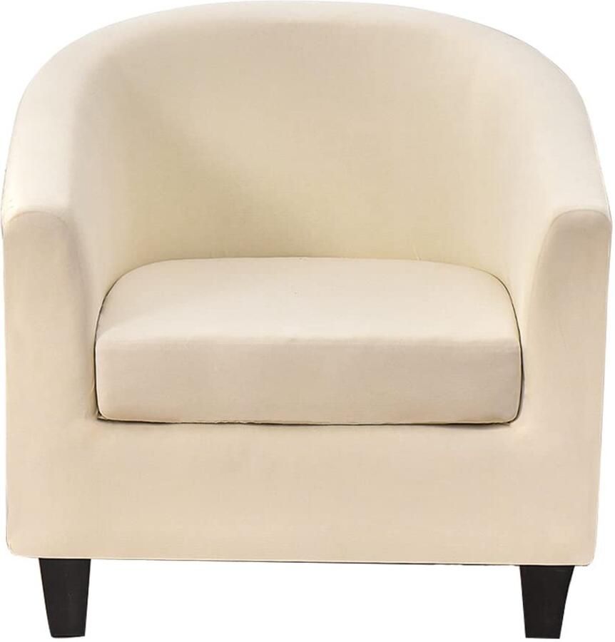 Meigeh fauteuilhoes kuipstoelhoezen 2-delige fauteuilhoes stretch clubstoelhoezen voor bar Tullsta fauteuilhoes clubfauteuil fauteuilhoes 1-zits beige