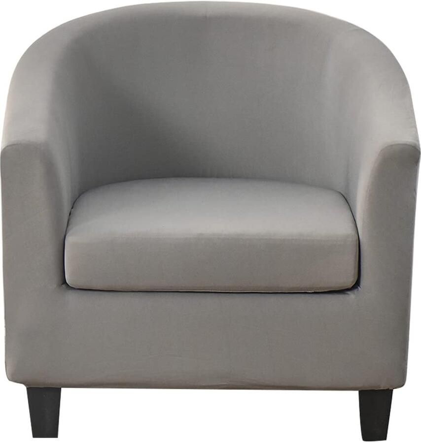 Meigeh fauteuilhoes kuipstoelhoezen 2-delige fauteuilhoes stretch clubstoelhoezen voor bar Tullsta fauteuilhoes clubfauteuil fauteuilhoes 1-zits lichtgrijs