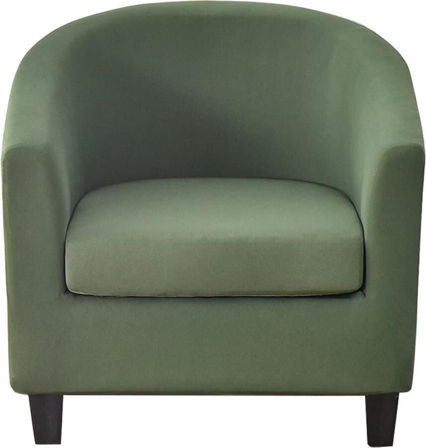 Meigeh fauteuilhoes kuipstoelhoezen 2-delige fauteuilhoes stretch clubstoelhoezen voor bar Tullsta fauteuilhoes clubfauteuil fauteuilhoes 1-zits militair groen