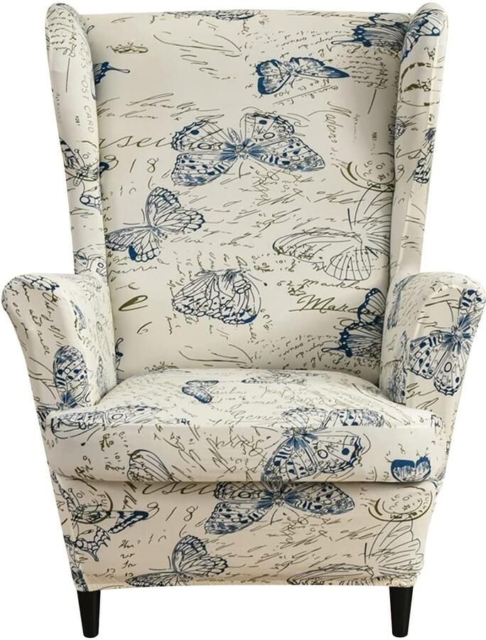 Meigeh hoes voor vleugelstoel fauteuil hoes vleugelstoel hoes fauteuil hoes voor vleugelstoel set van 2 vlinderfauteuilhoezen