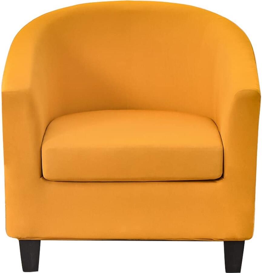 Meigeh stoelhoes kuipstoelhoezen 2-delige stoelhoes stretch clubstoelhoezen voor bar Tullsta stoelhoes clubstoel stoelsprei 1-zits aards geel