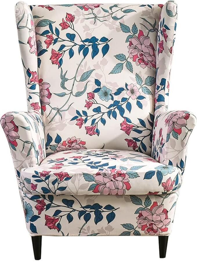 Meigeh vleugelstoelhoezen fauteuilhoezen voor vleugelstoelen bedrukte vleugelstoelhoezen fauteuilhoes vleugelstoel voor woonkamer 2 delen avondgeur