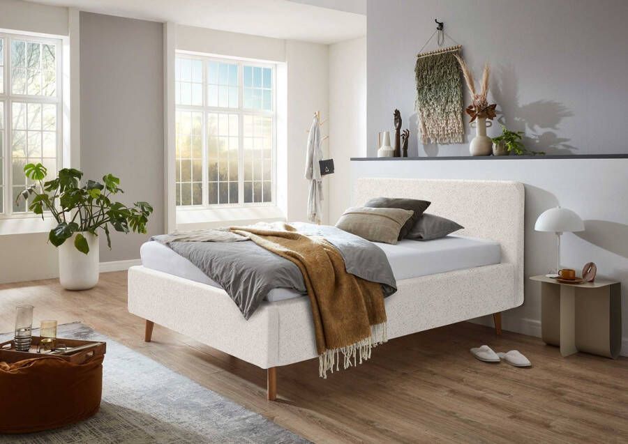 Meise EMOB Bed Dalila 140x200cm teddystof met opbergruimte wit Gestoffeerde tweepersoonsbedden Wit Polyester Gestoffeerde tweepersoonsbedden Tweepersoons Normaal bed Op voorraad