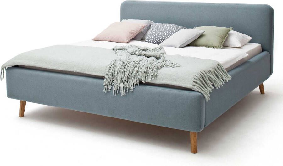 Meise EMOB Gestoffeerd bed Tony 160x200 ijsblauw Gestoffeerde tweepersoonsbedden Blauw Textiel; Polyester Gestoffeerde tweepersoonsbedden Tweepersoons Normaal bed Op voorraad - Foto 10